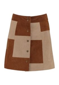 Goosecraft ODESSA SKIRT Gonna a campana cognac sand