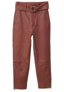 Mango PAPPER Pantaloni di pelle brown